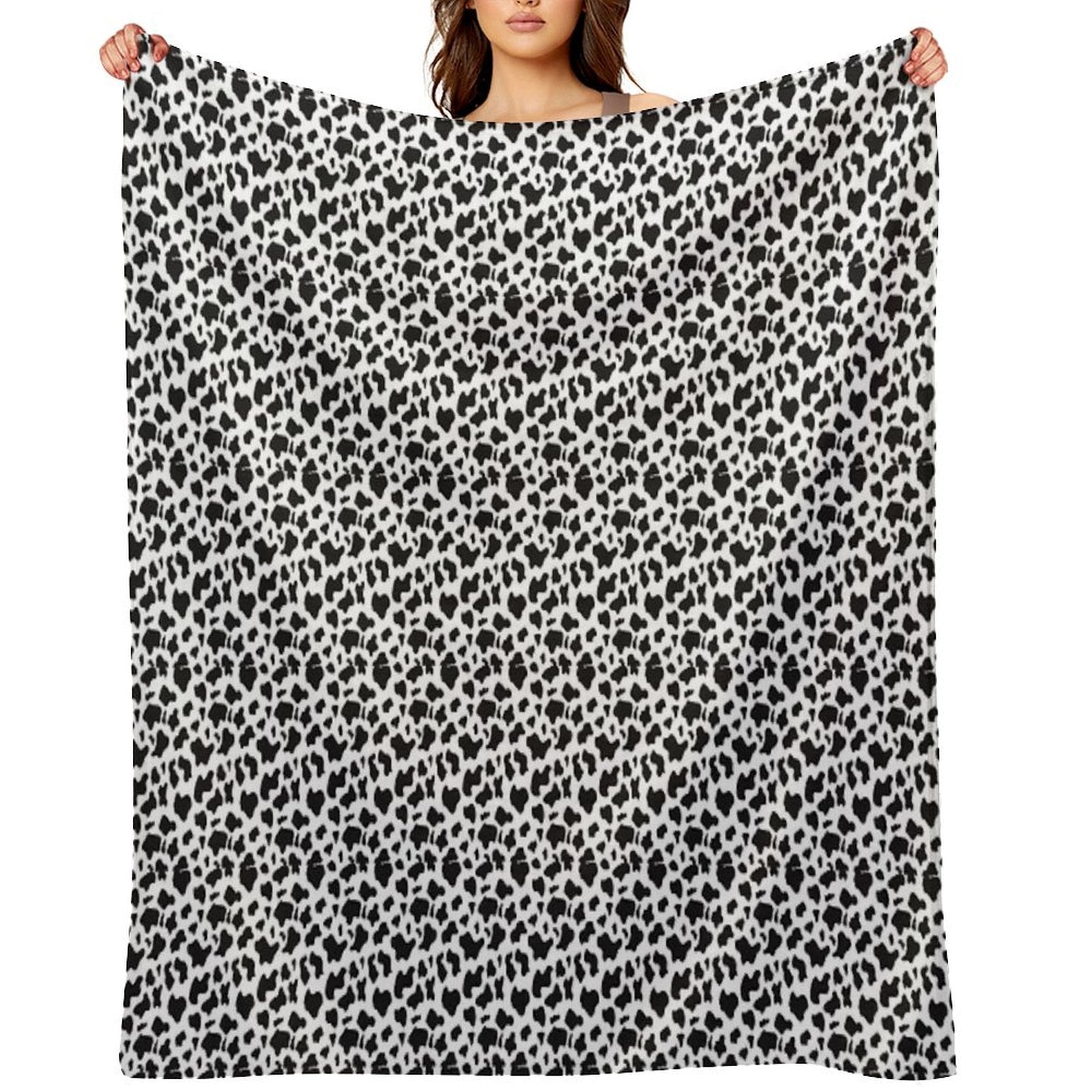 Cow Print Wrinkle-free Throw Blanket