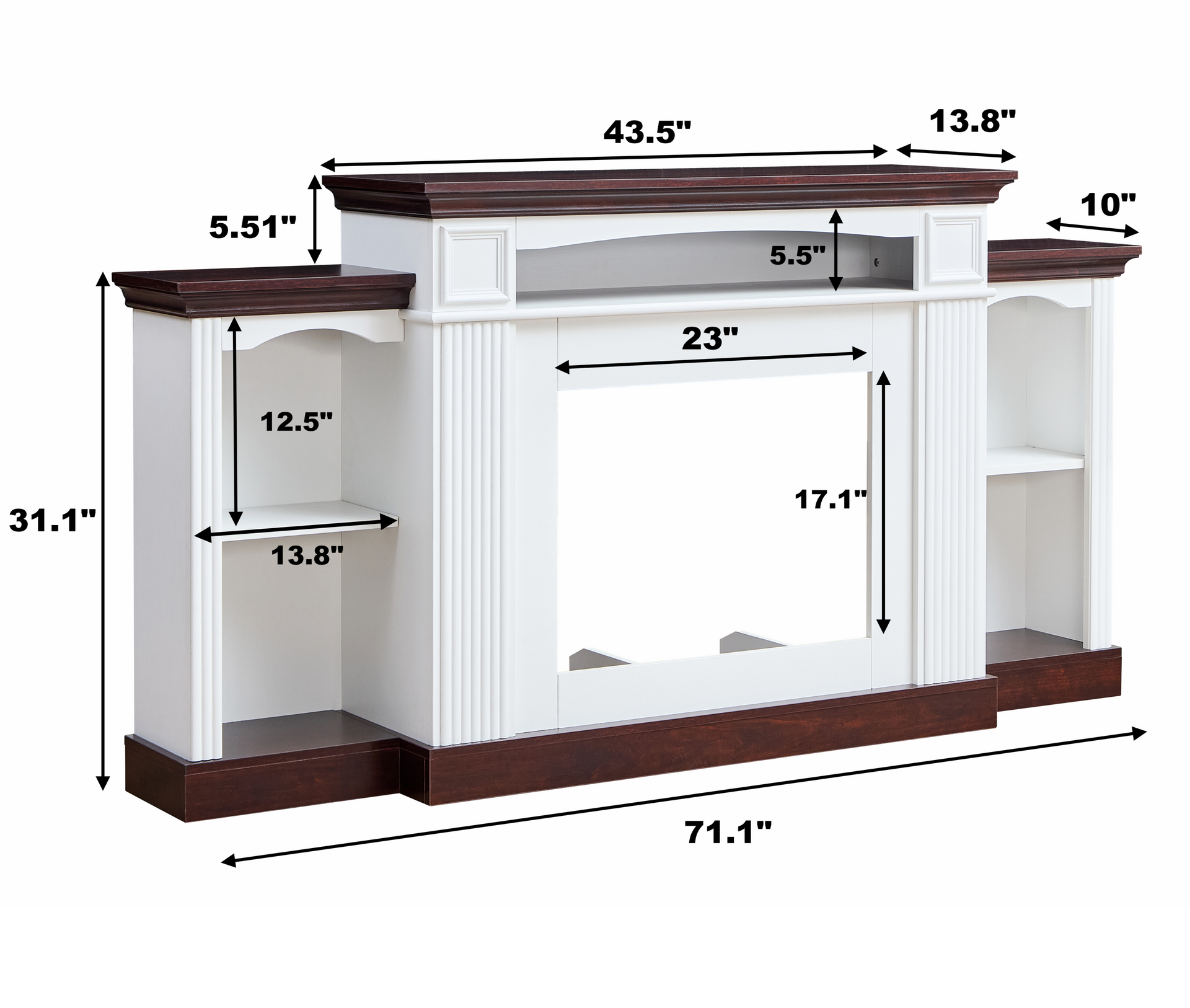 Farmhouse Style Fireplace TV Stand for 70-inch TV BLAKHOM