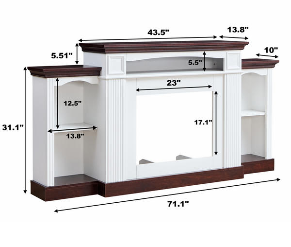 Farmhouse Style Fireplace TV Stand for 70-inch TV BLAKHOM