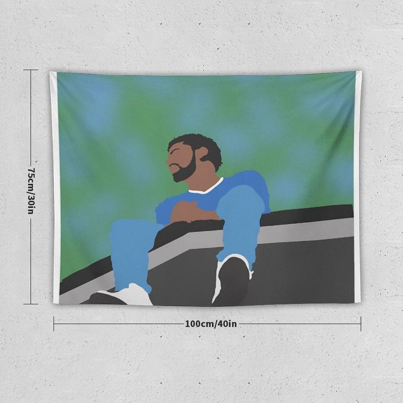 J. Cole Minimalist Album Cover Tapestry