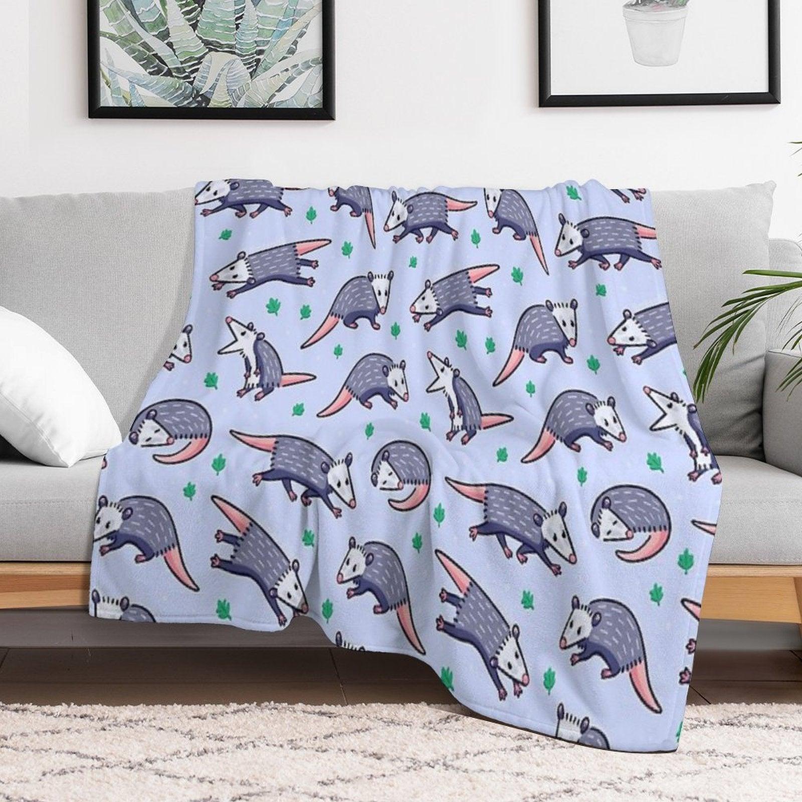 Opossum Pattern 2 Throw Blanket