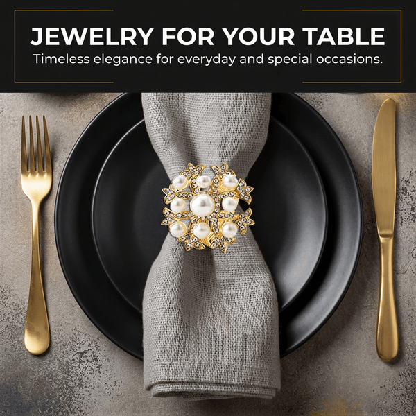 Gold Floral Napkin Rings – Golden Bloom