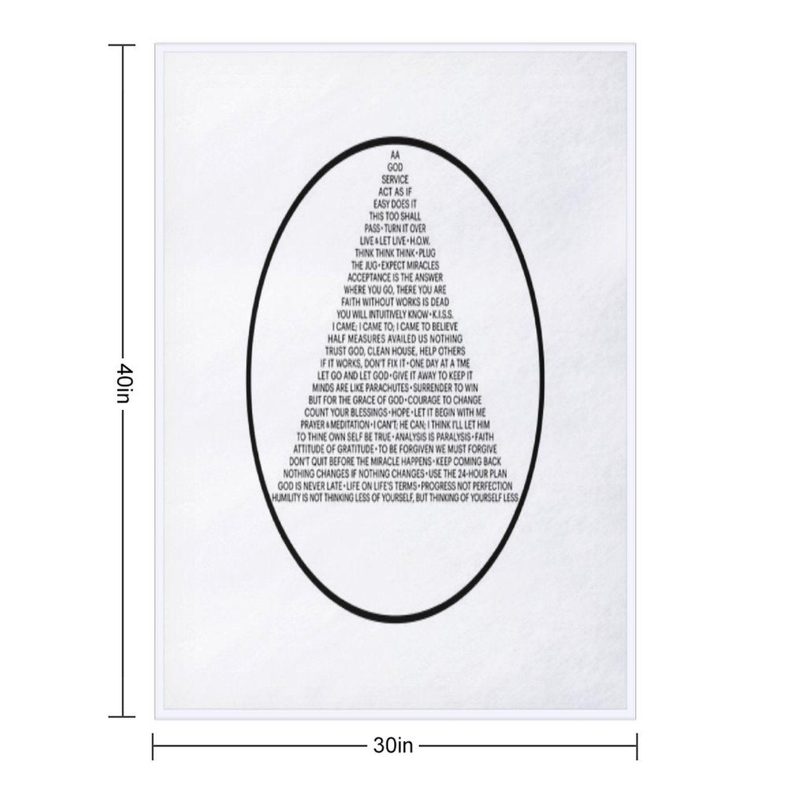 Alcoholics Anonymous Symbol in Slogans (A.A.) Throw Blanket