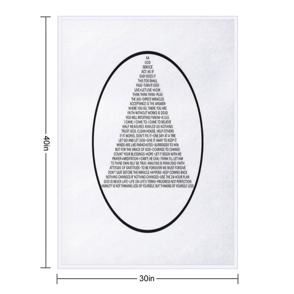 Alcoholics Anonymous Symbol in Slogans (A.A.) Throw Blanket
