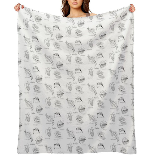 Cambrian Life (Hand Writing Style Font) All-season Throw Blanket
