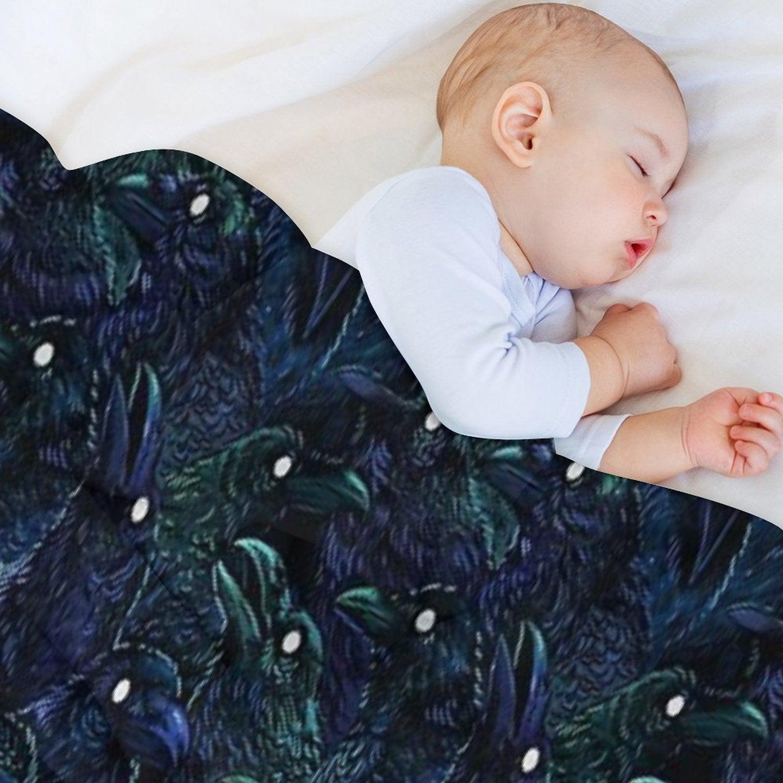 Raven Pattern Throw Blanket