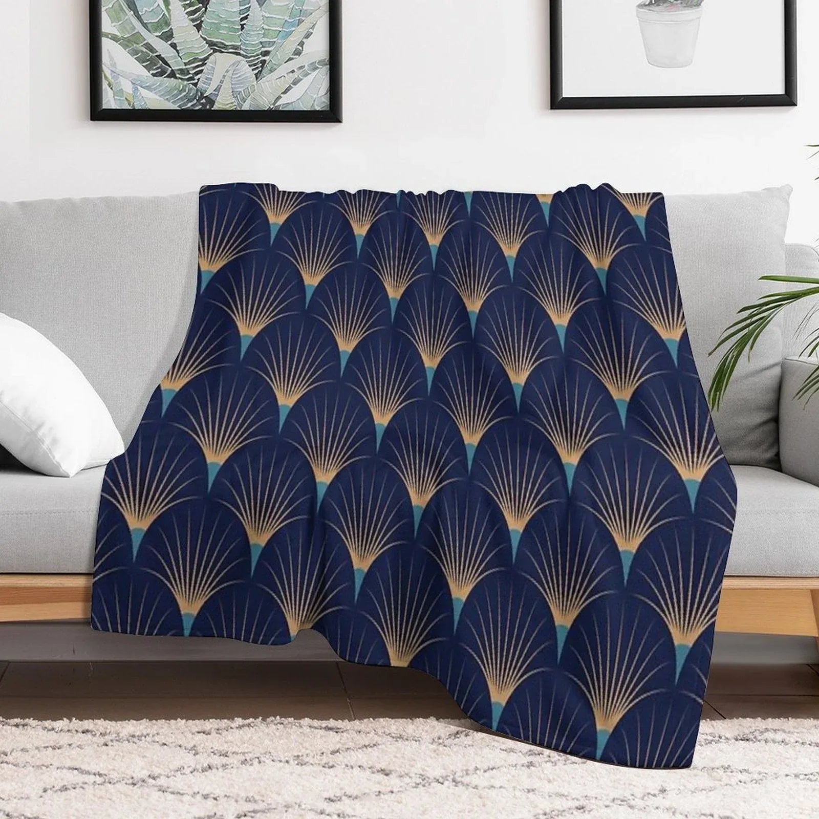 Art Deco Decor Throw Blanket