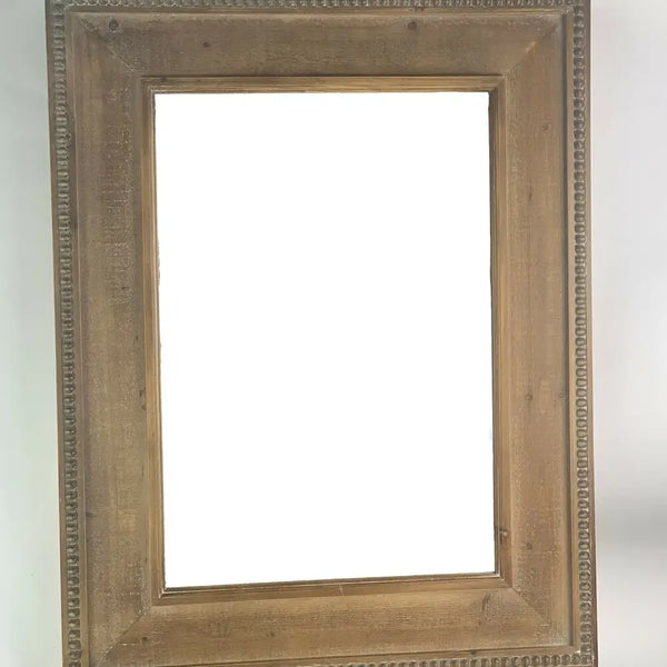 Wood Beaded Framed Mirror