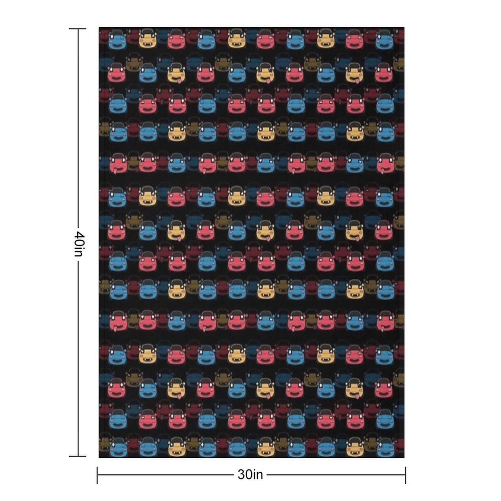 MIATA PATTERN BLACK Throw Blanket