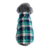 Winter Pet Dog Clothes Heavy Cotton Pet Clothes Jacket Plaid Zipper Down Jacket Pets Supplies - Green / XS