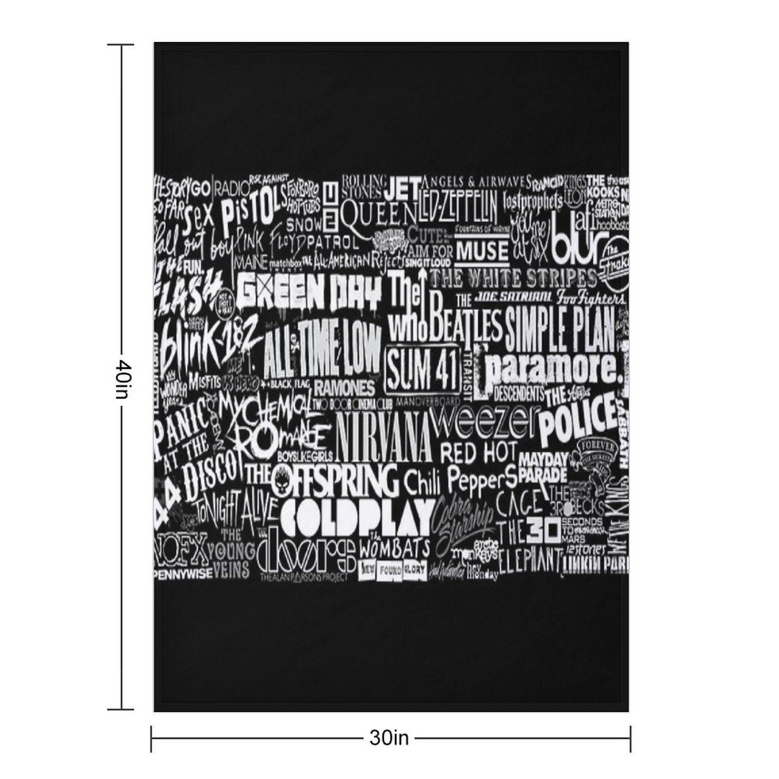Band Name Collage Throw Blanket