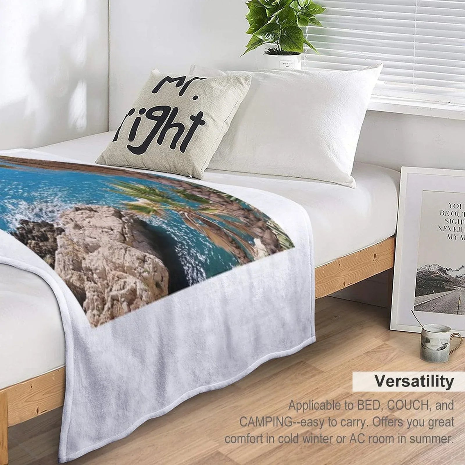 French Riviera Palms Throw Blanket
