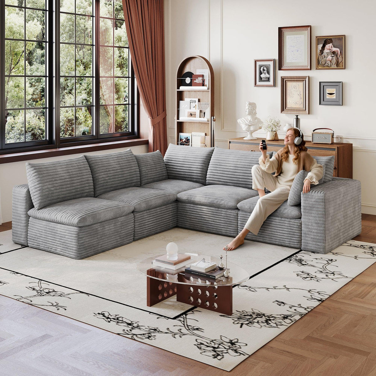 Cloud Sofa in Corduroy Fabric