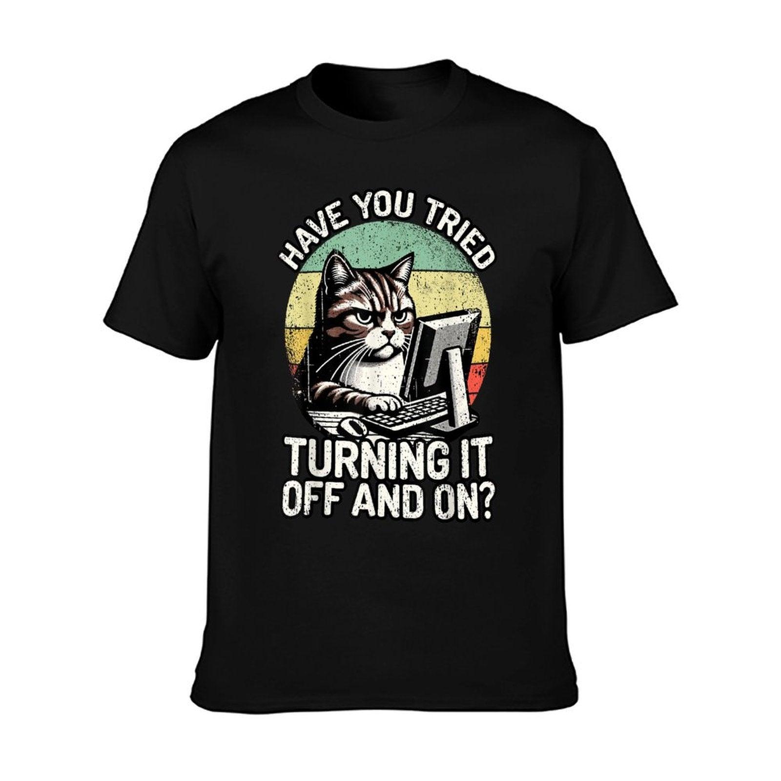 Tech Support Humor I Cat Tech Engineer I Computer IT Guy T-Shirt