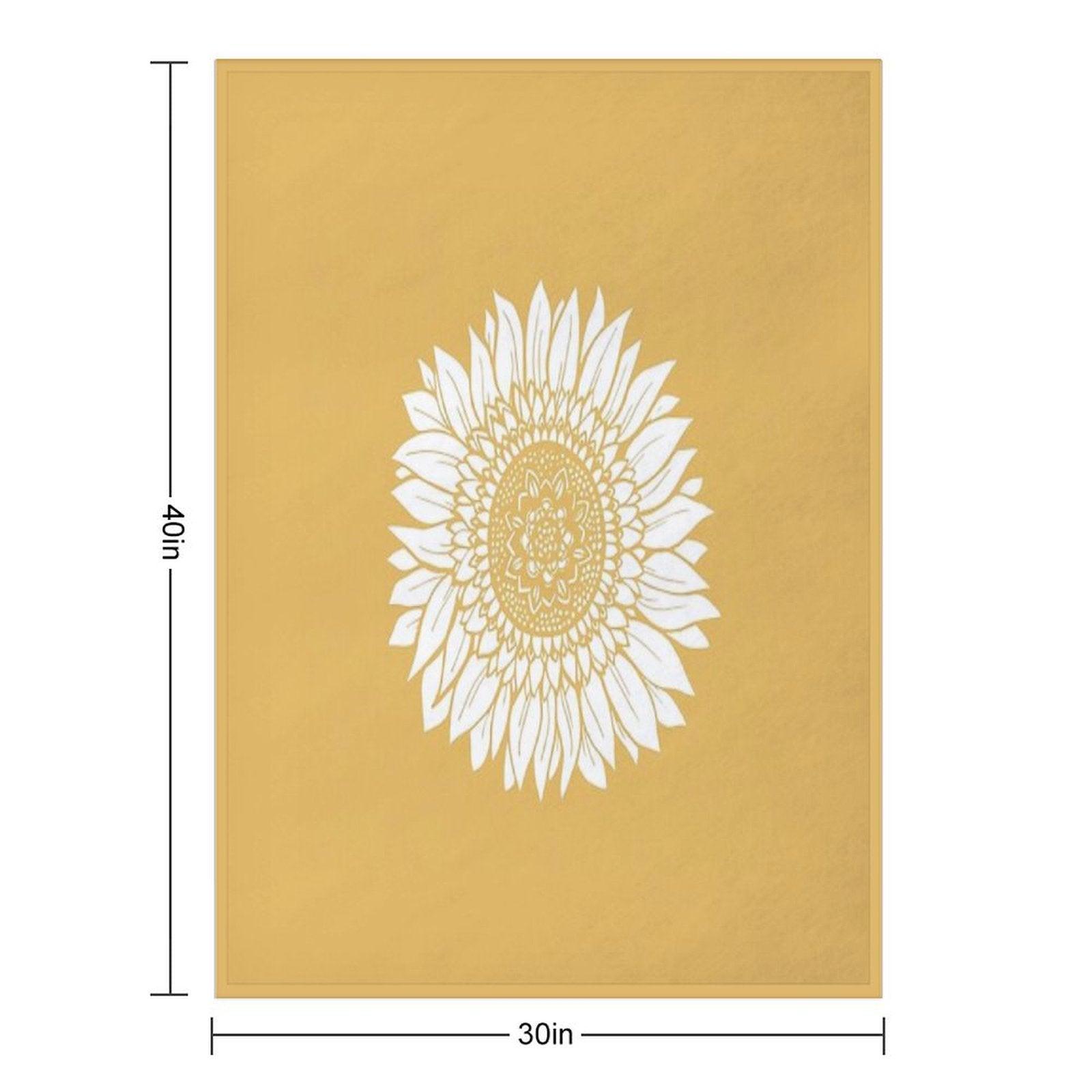 Yellow Flower Drawing Tapestry Throw Blanket