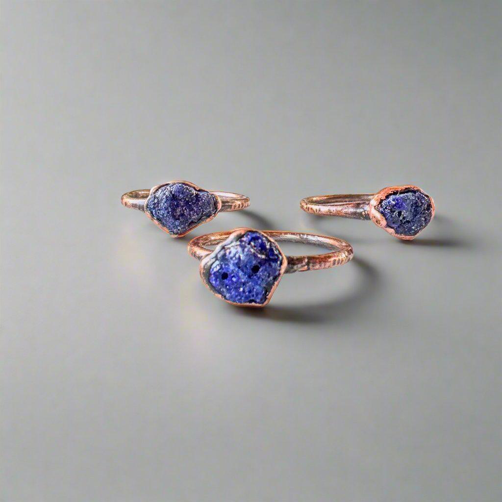 Copper Azurite Ring For Intuition And Clarity | By Blackbird & Sage