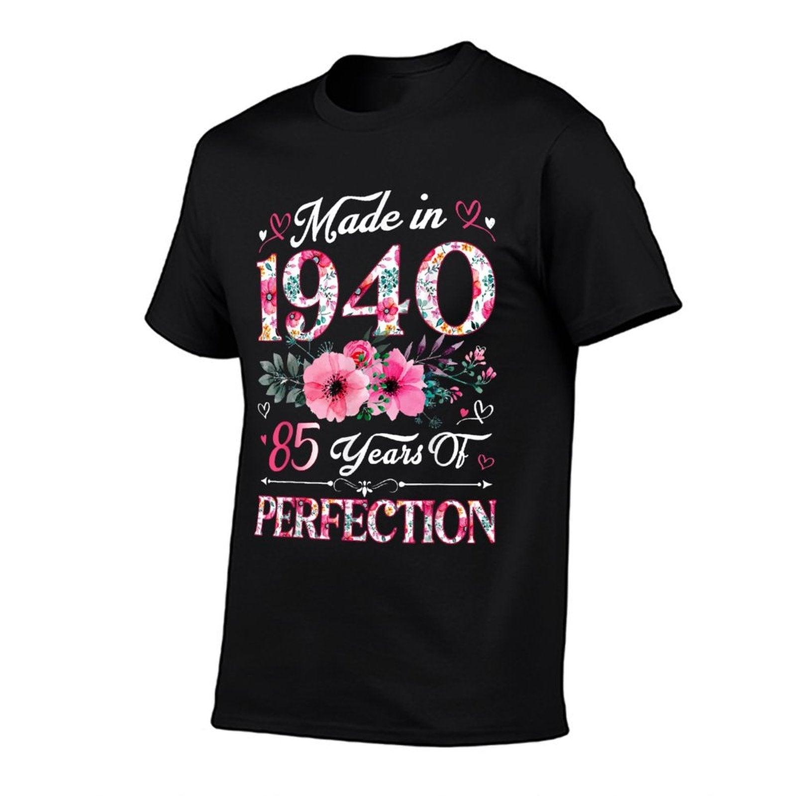 85 Year Old Made In 1940 Floral 85th Birthday Women T-Shirt