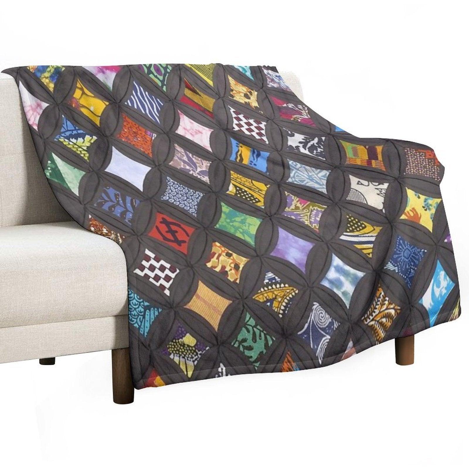 Cathedral Window Viola Canady Quilt Imagery Throw Blanket