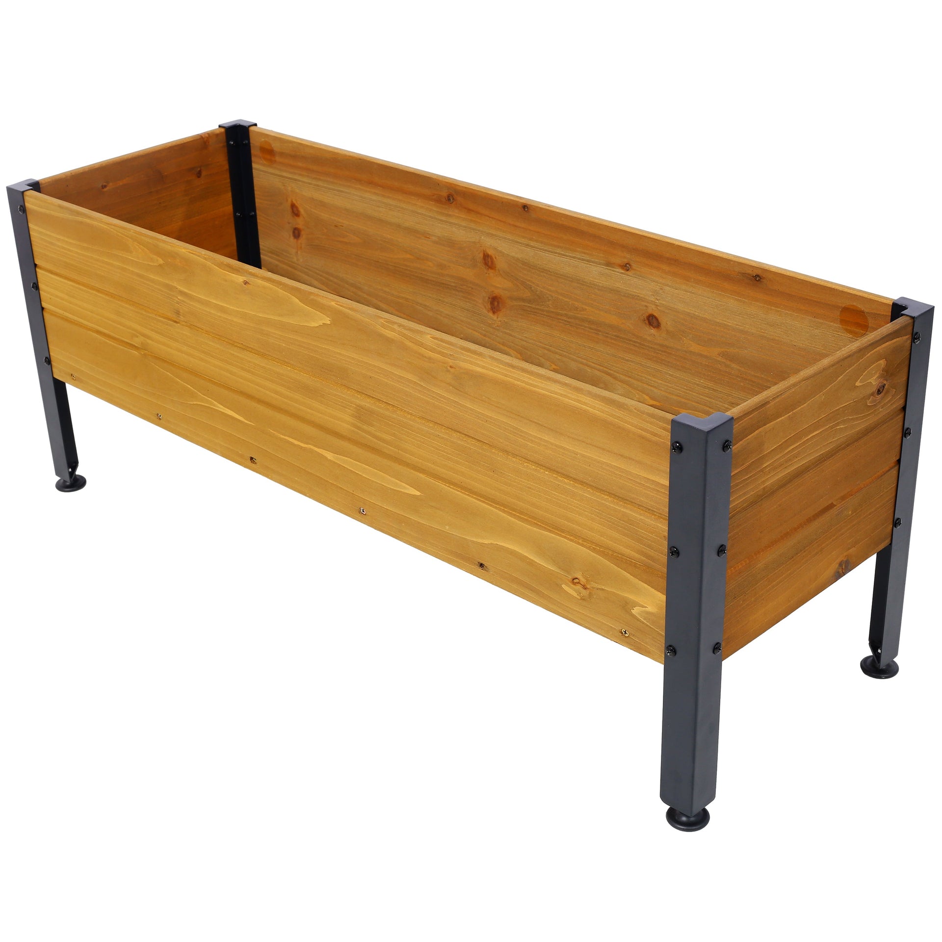 Wood Rectangular Garden Planter Box Raised Bed Outdoor