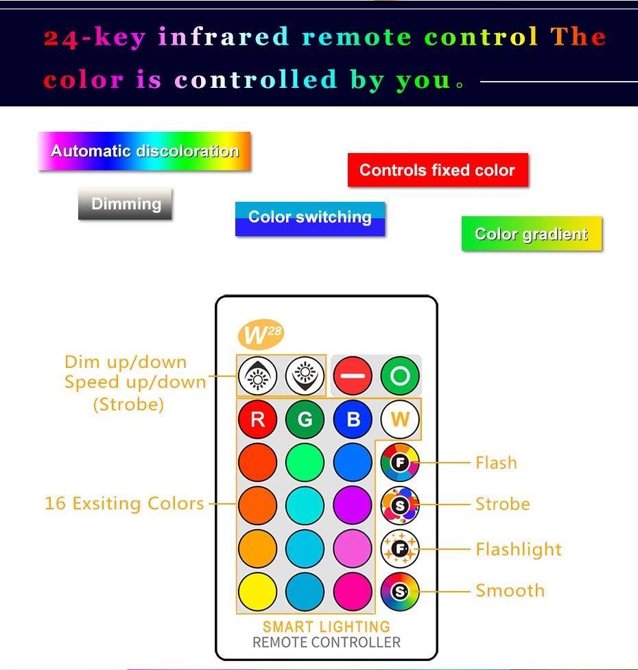 E27 RGB Led Bulb 5W 10W 15W Dimmable 16 Color Changing Magic Bulb GU10 8W AC 220V 110V RGB White IR Remote Control Night Light LED Light Bulb, Color Changing Light Bulb with Remote