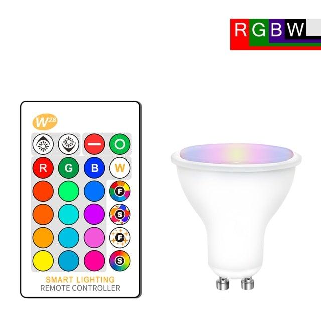 E27 RGB Led Bulb 5W 10W 15W Dimmable 16 Color Changing Magic Bulb GU10 8W AC 220V 110V RGB White IR Remote Control Night Light LED Light Bulb, Color Changing Light Bulb with Remote