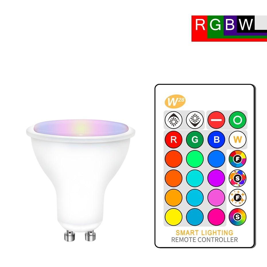 E27 RGB Led Bulb 5W 10W 15W Dimmable 16 Color Changing Magic Bulb GU10 8W AC 220V 110V RGB White IR Remote Control Night Light LED Light Bulb, Color Changing Light Bulb with Remote
