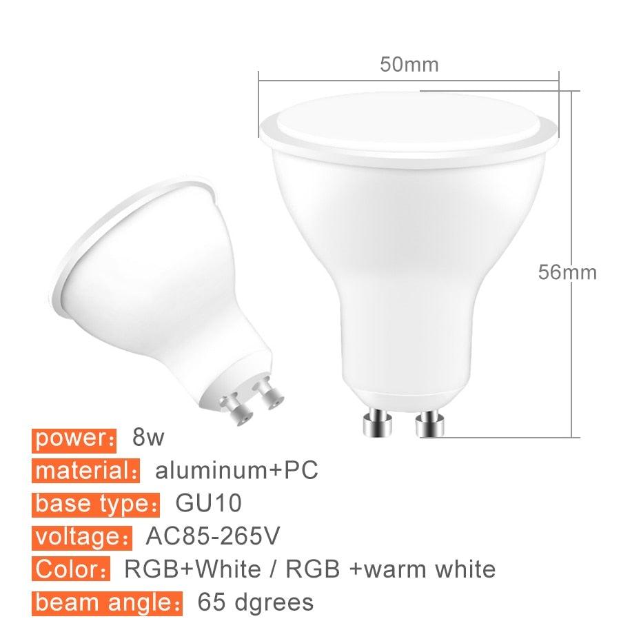 E27 RGB Led Bulb 5W 10W 15W Dimmable 16 Color Changing Magic Bulb GU10 8W AC 220V 110V RGB White IR Remote Control Night Light LED Light Bulb, Color Changing Light Bulb with Remote
