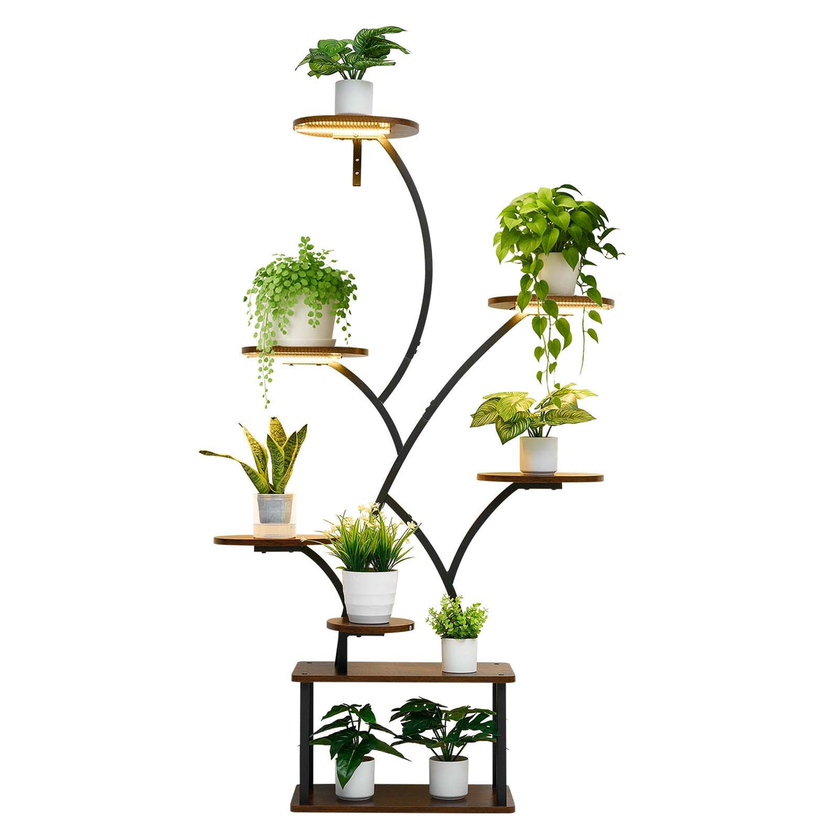 Indoor Plant Stand with Grow Lights