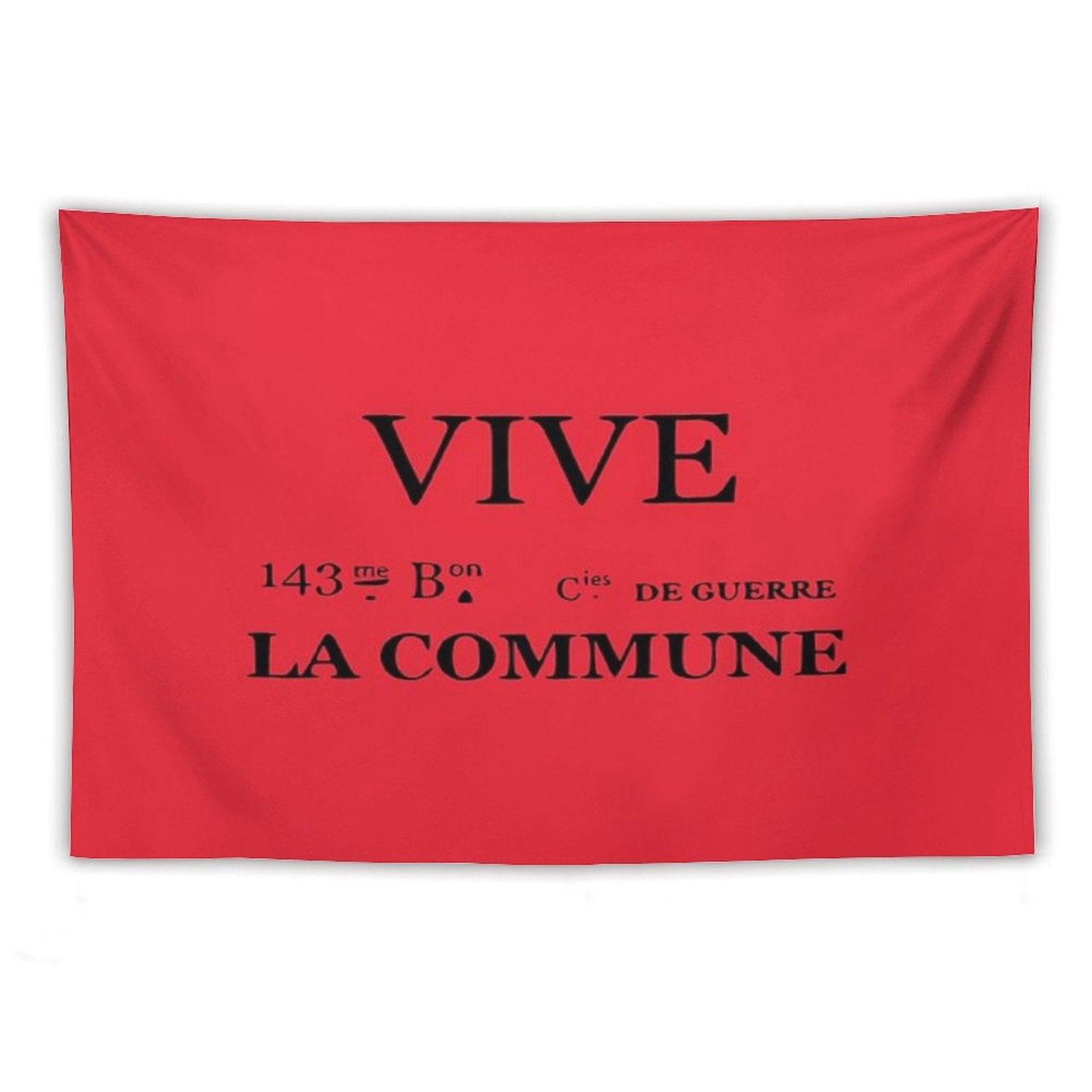 Vive La Commune Flag of The 143rd Battalion of The Communal National Guards of The Paris Commune Tapestry