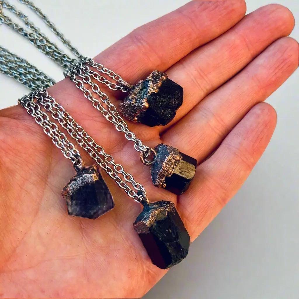 Raw Black Tourmaline Necklace - Grounded Protector | By Blackbird & Sage