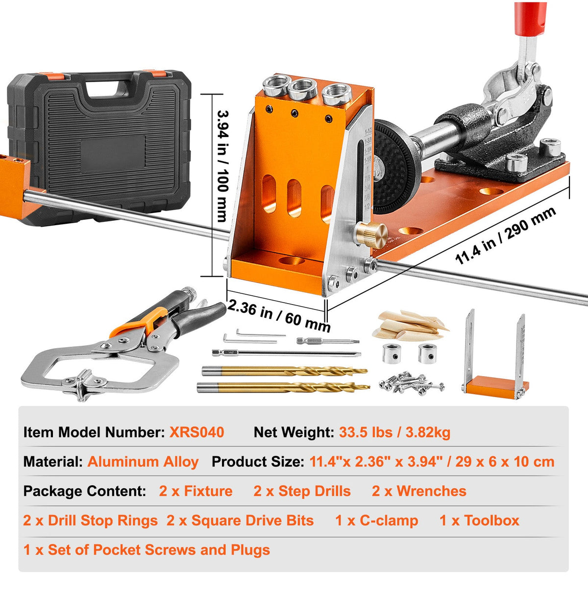 34 Pcs Pocket Hole Jig Kit