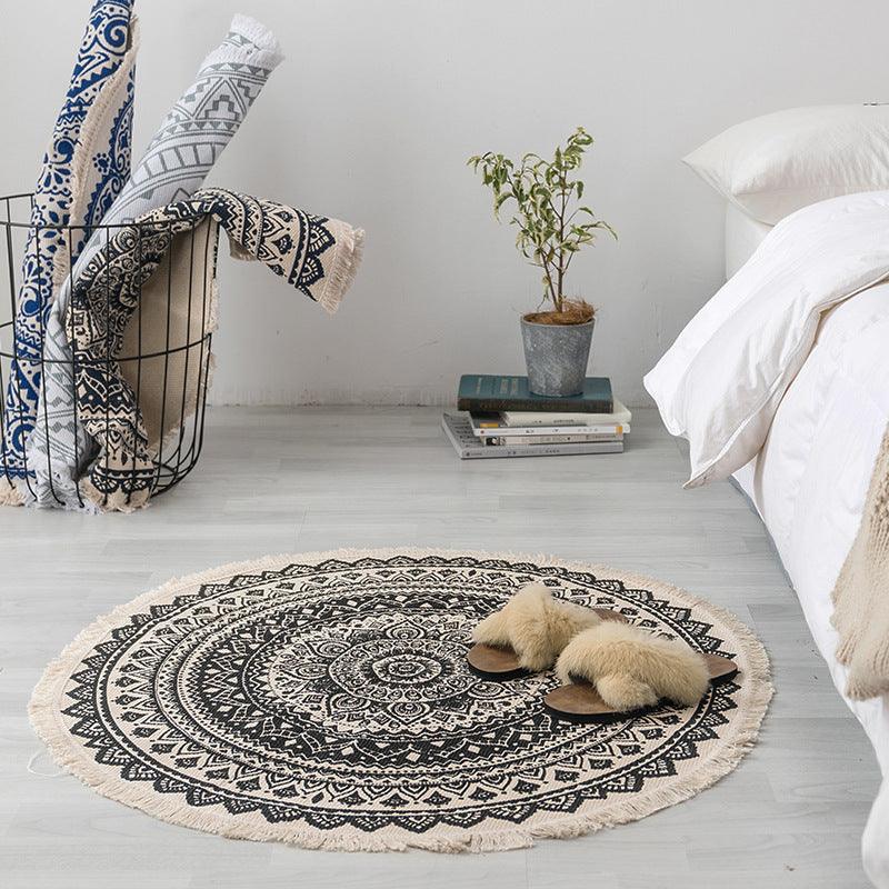 Beautiful Blue and White Tapestry Handmade Carpet Bedroom Bedside
