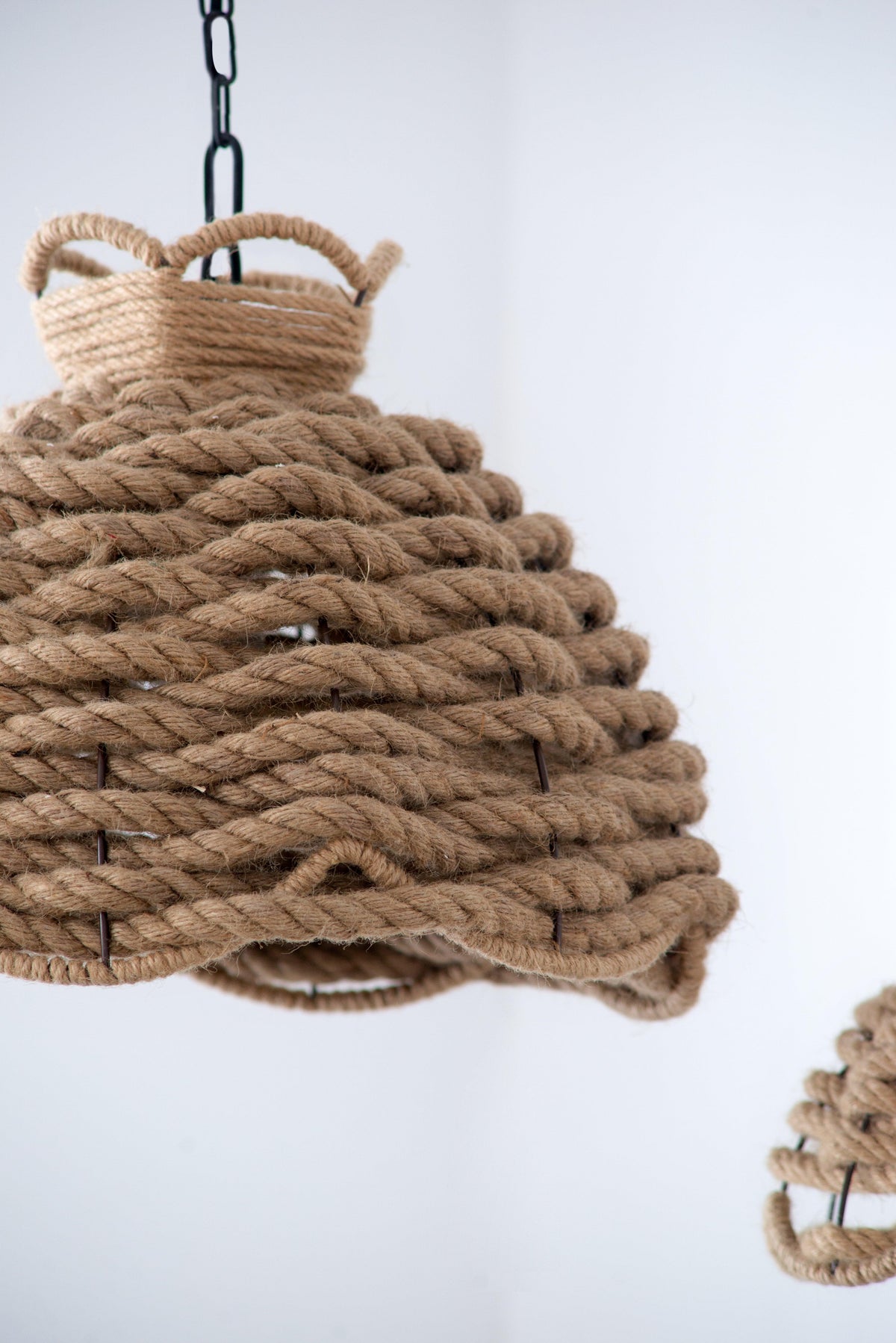 S/2 Rope Woven Chandelier