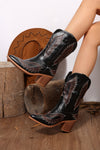 Mackenzie Western Eagle Embroidered Faux Leather Boots