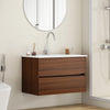 32-Inch Wall-Mounted Bathroom Vanity with Double Drawers