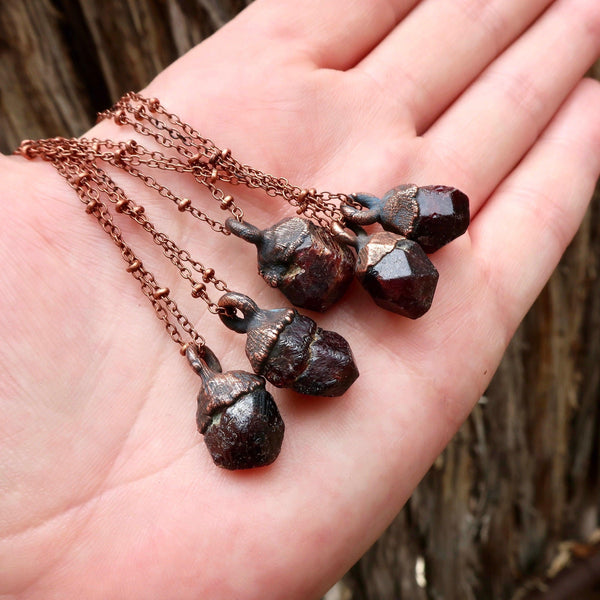 Copper Garnet Necklace - A Talisman of Vitality | By Blackbird & Sage