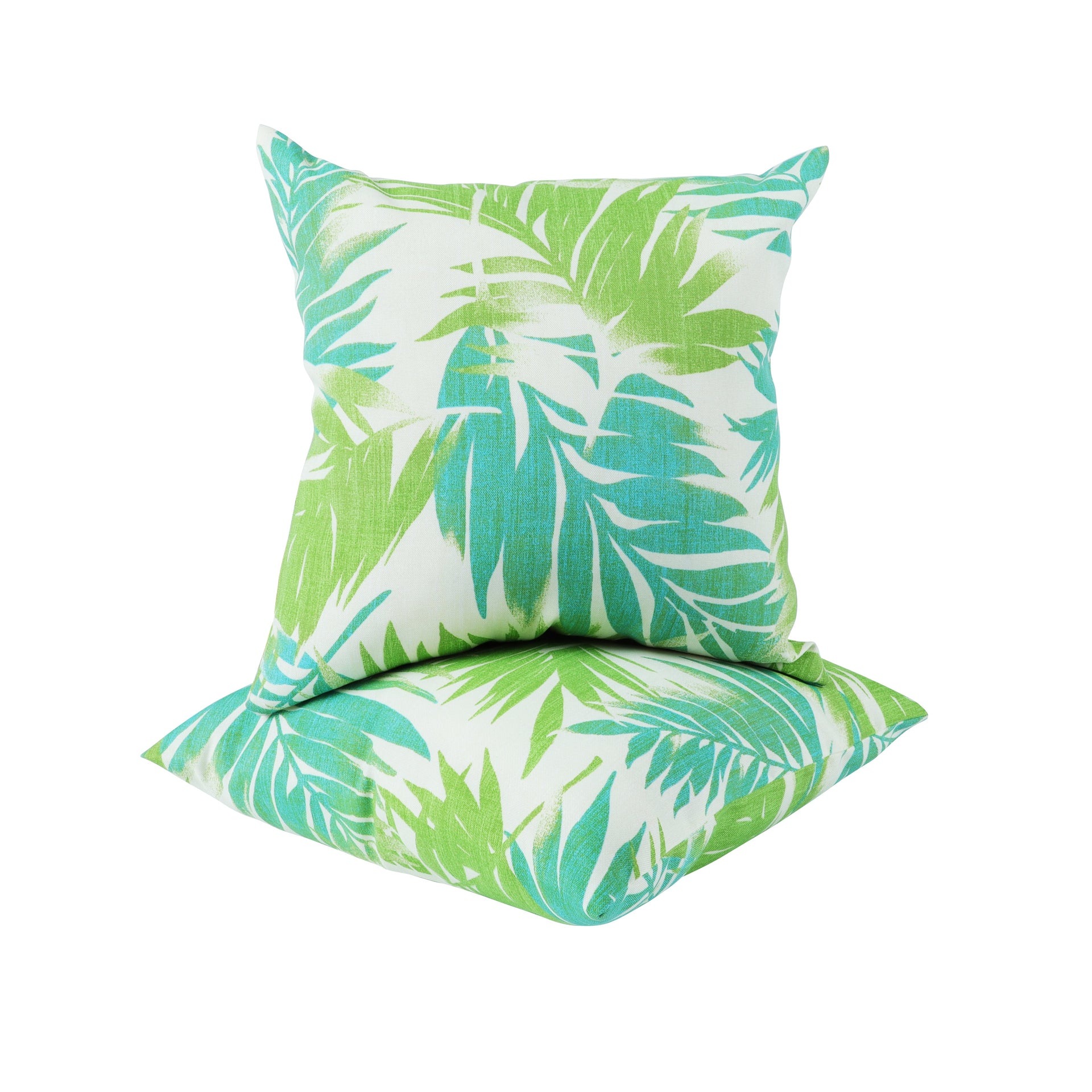 6 Pack Outdoor Pillow Covers - Tropical Palm Aqua