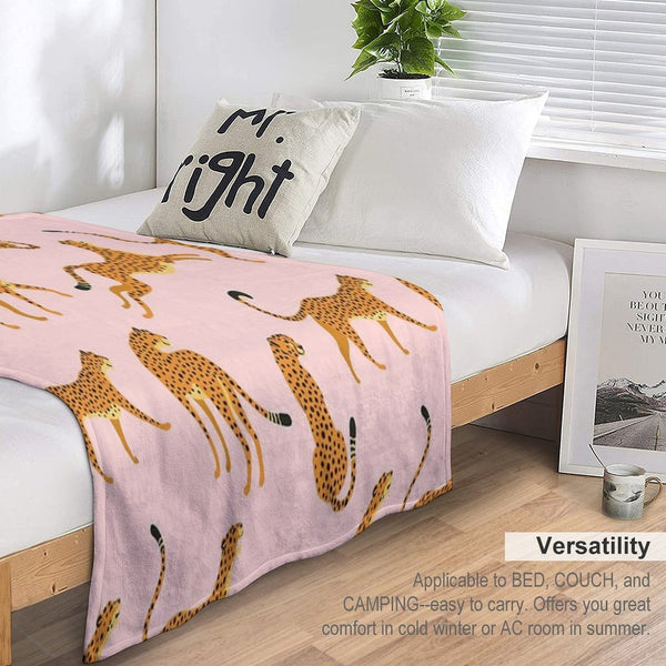 Pink Cheetah Pattern Wrinkle-free Throw Blanket