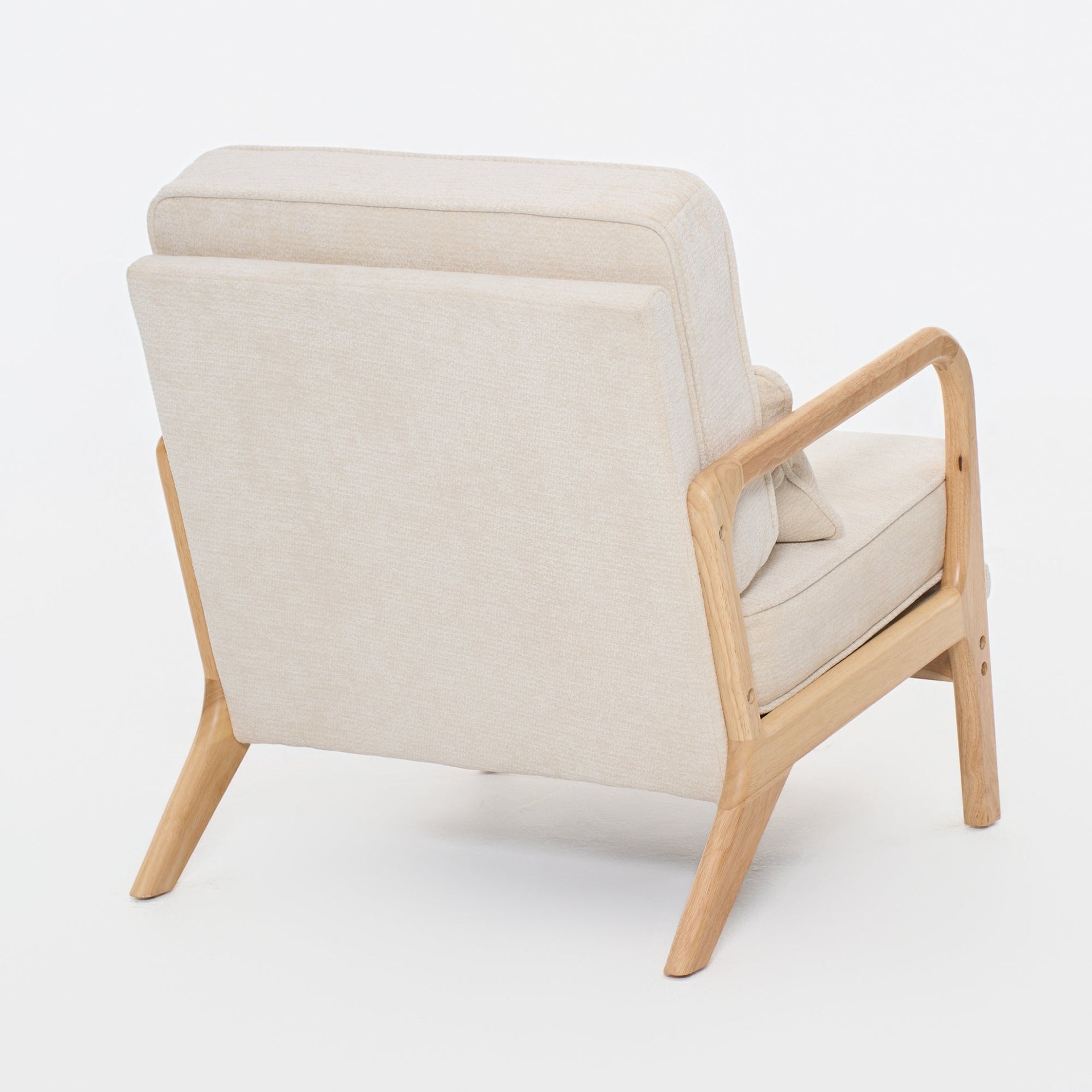 Beige Mid‑Century Accent Chair