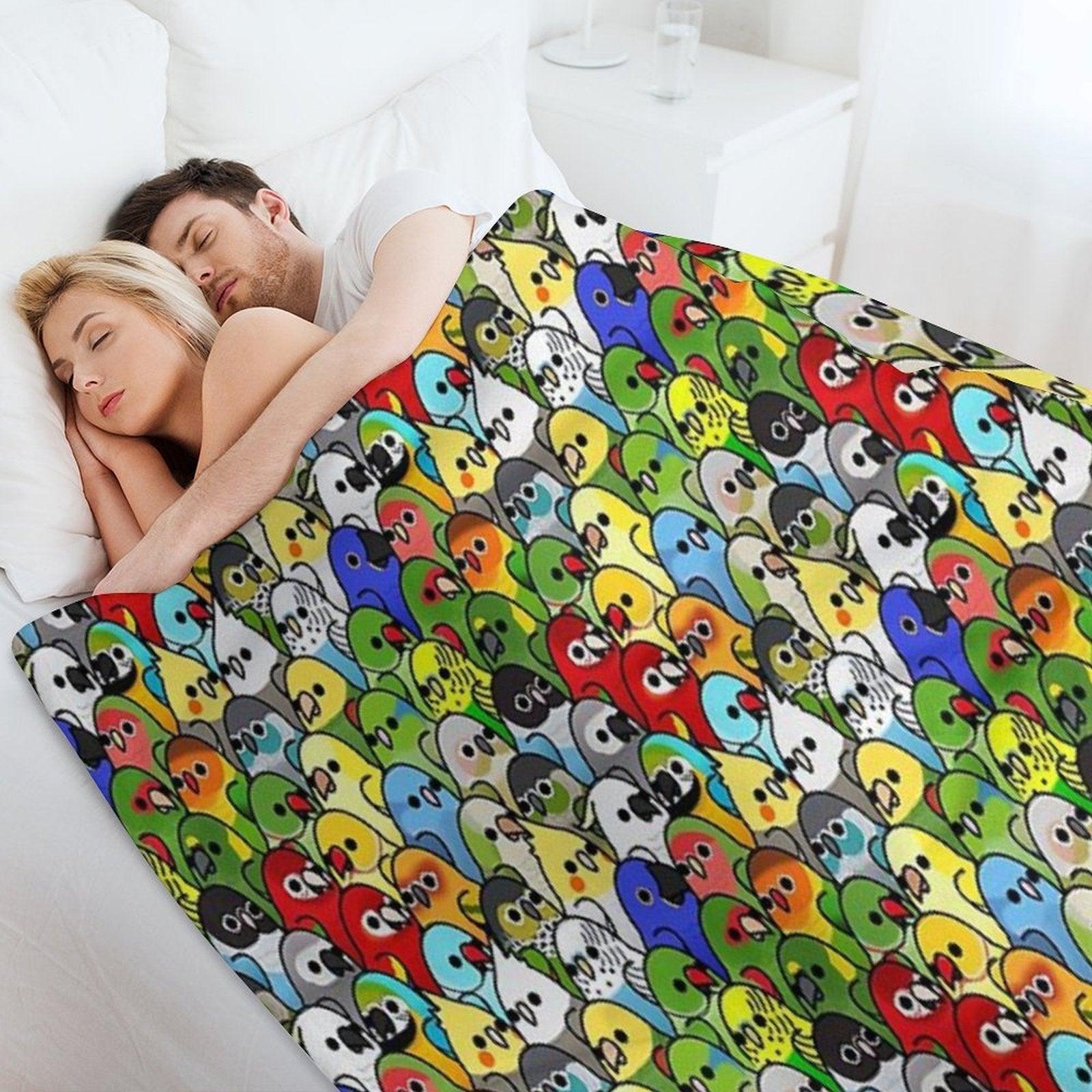 Too Many Birds! Bird Squad Classic Throw Blanket