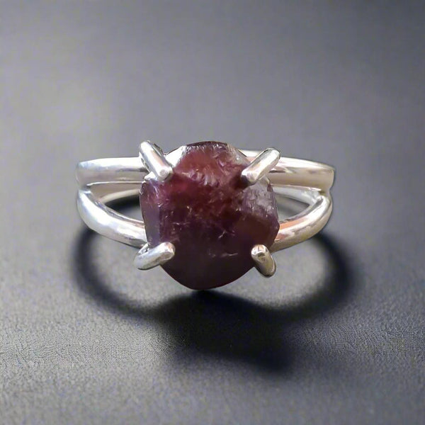 Silver Garnet Ring, A Symbol of Courage and Strength | By Blackbird & Sage