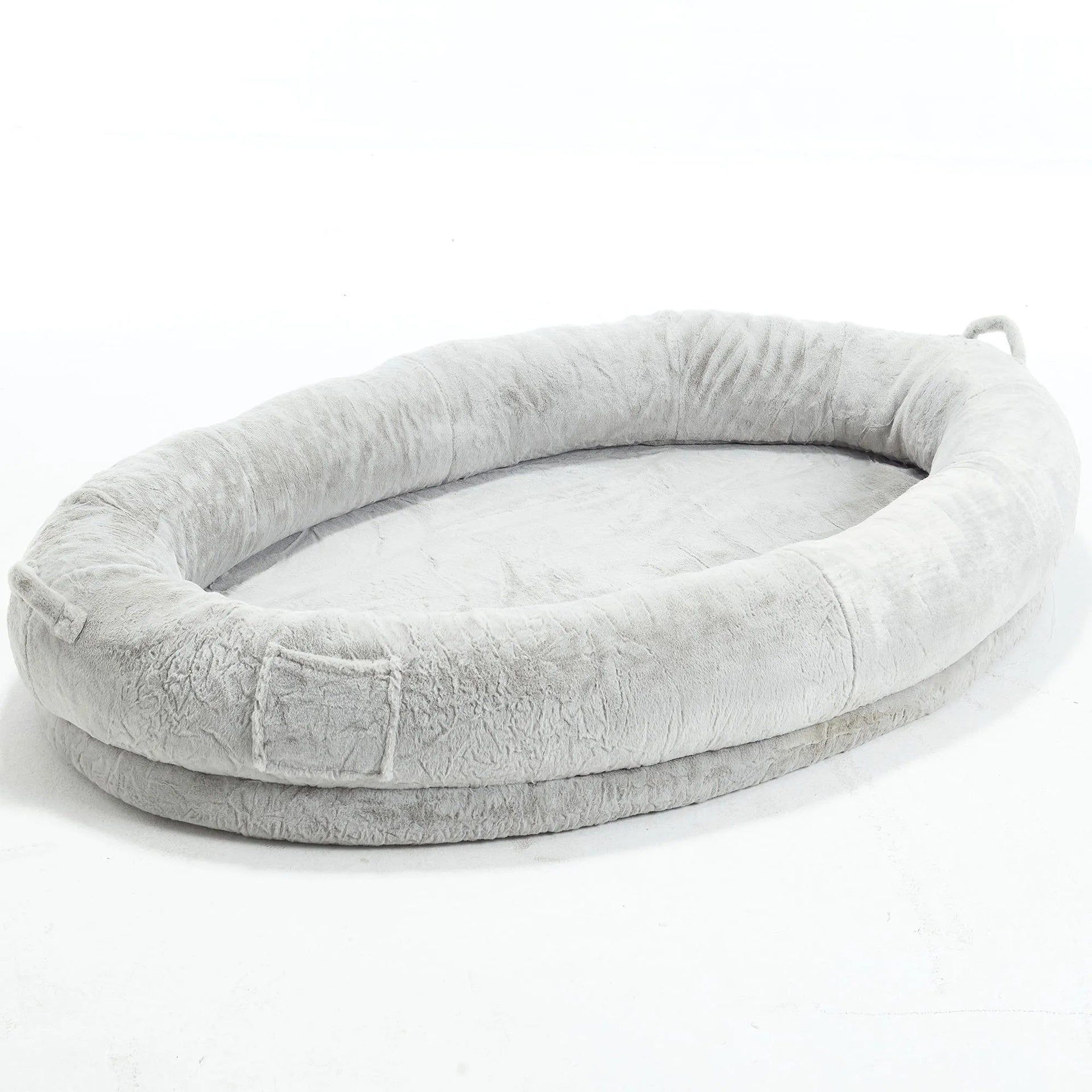 🇫🇷🇪🇪 🇸🇭🇮🇵🇵🇮🇳🇬 Human Dog Bed for Adult, Memory Foam Human Size Pet Bed for Human With Storage Pocket, Light Gray