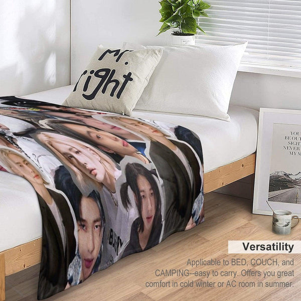 Hyunjin Collage Throw Blanket