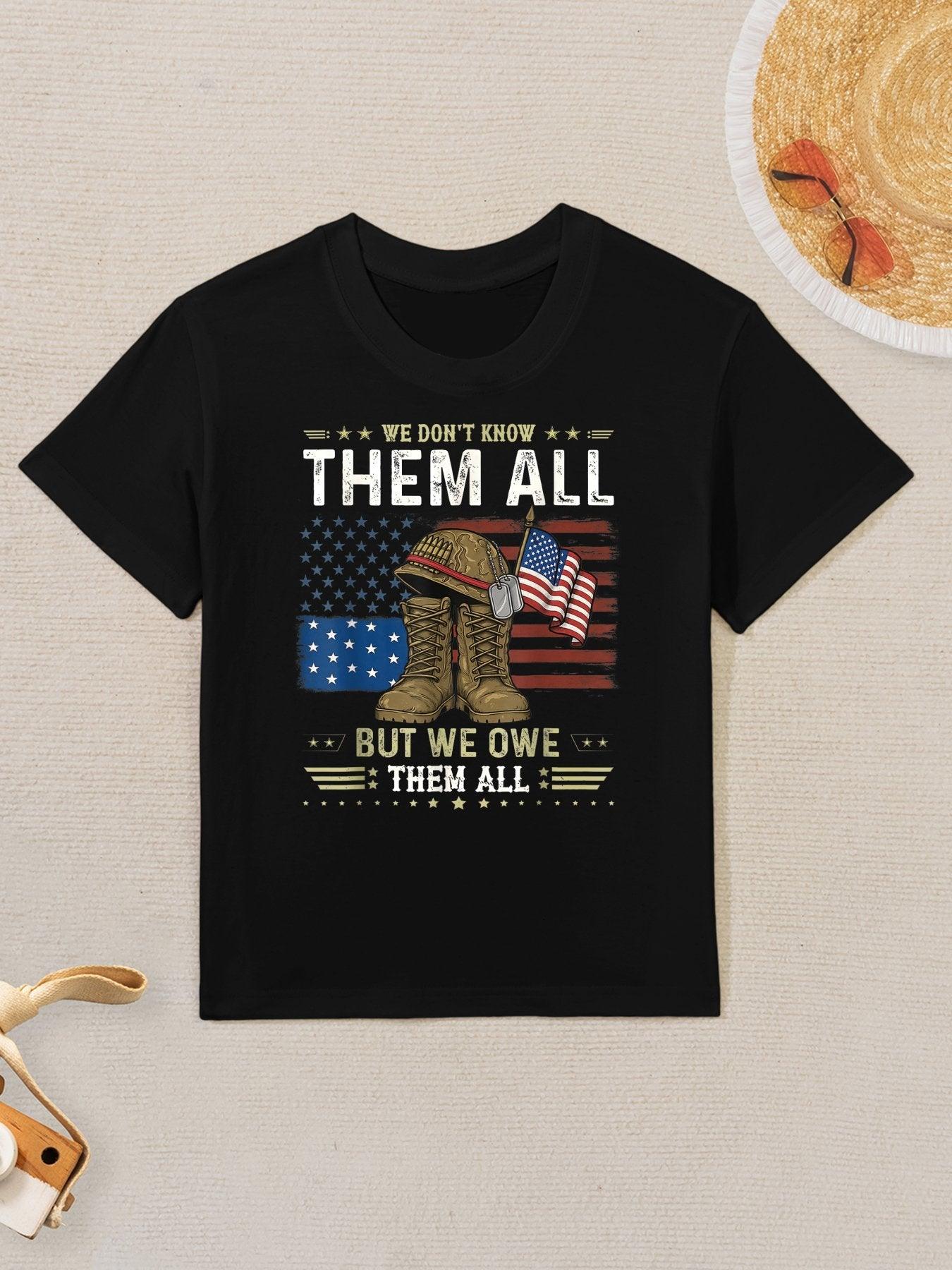 We Owe Them All Partiotic Veterans Day Memorial Day Kids T-Shirt