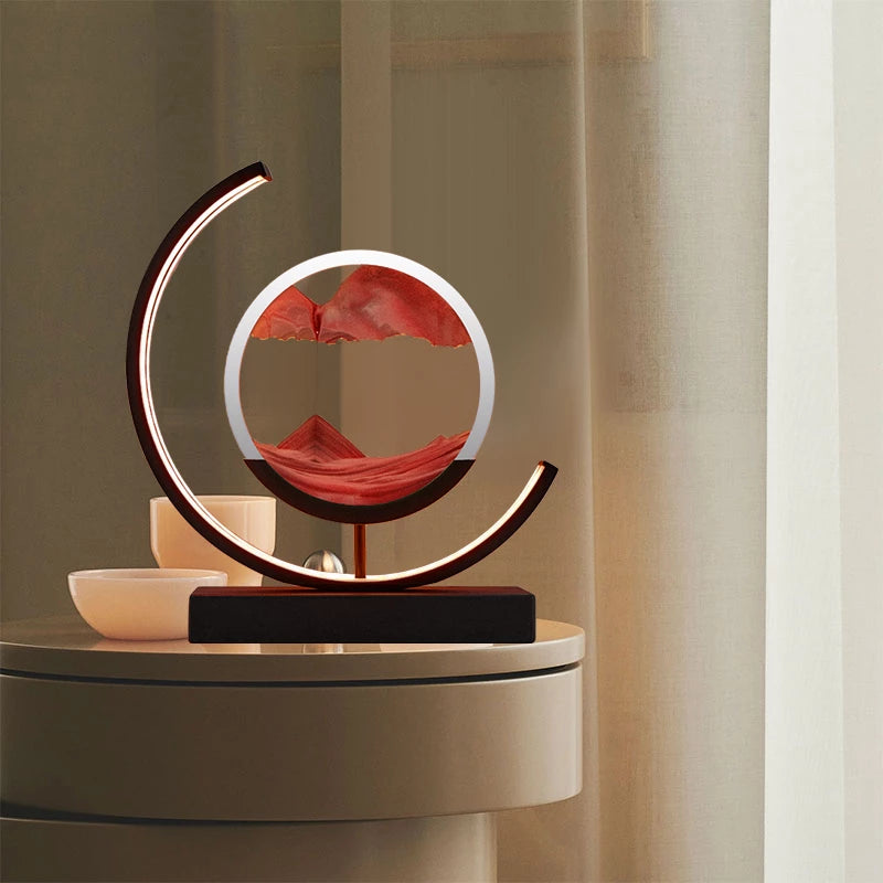 3D Glass Sandscape in Motion Hourglass Moving Sand Frame Home Decor Best Gift