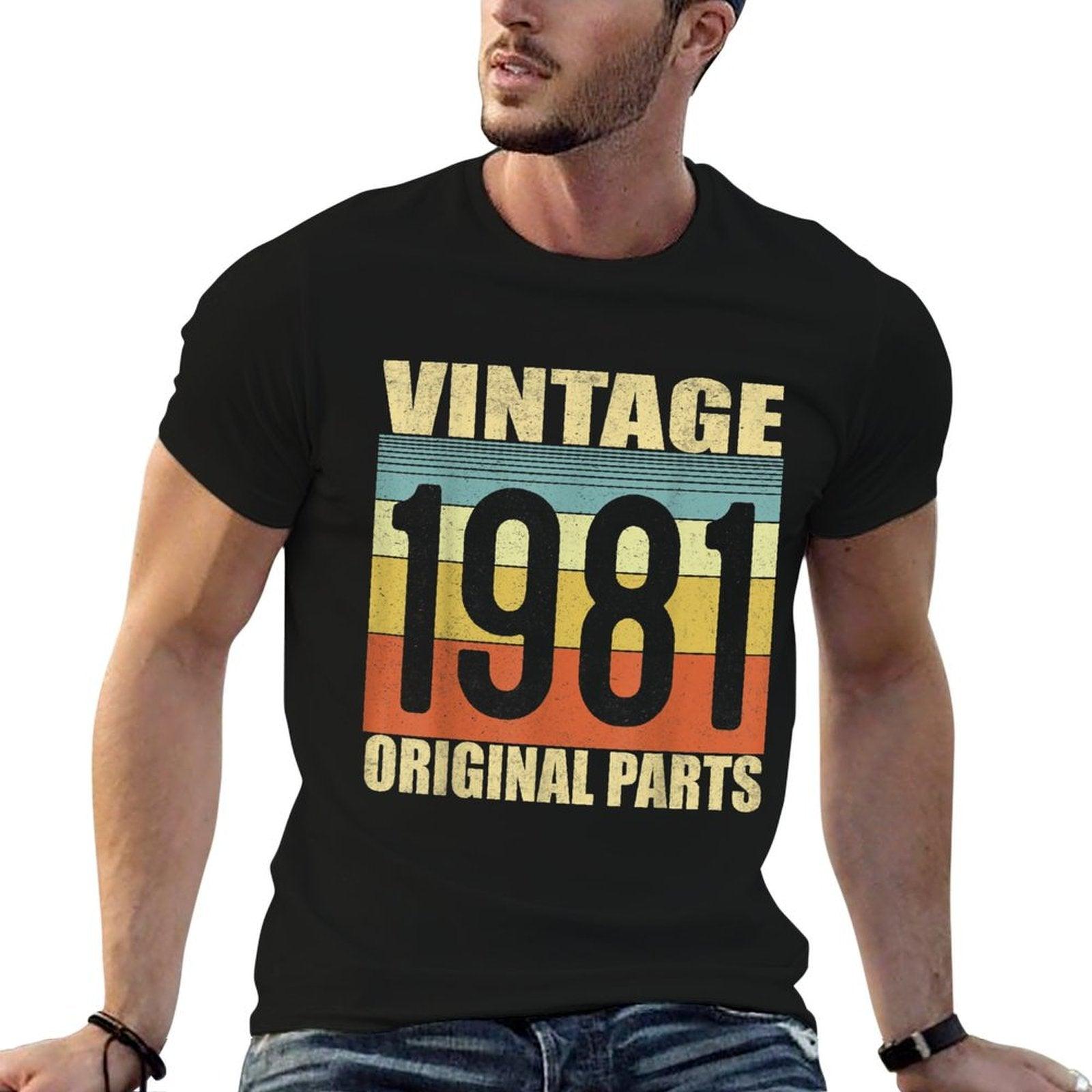 Vintage 1981 40th Birthday Gift Men Women 40 Years Old  Wrinkle-resistant T-Shirt