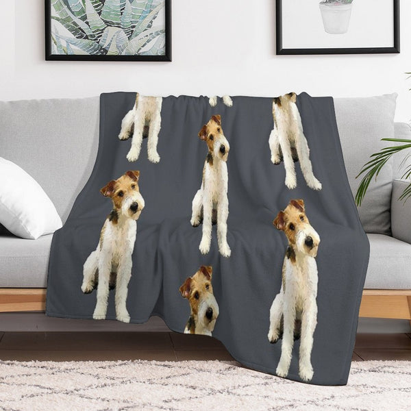 Wire Fox Terrier Head Tilt Eco-conscious Throw Blanket