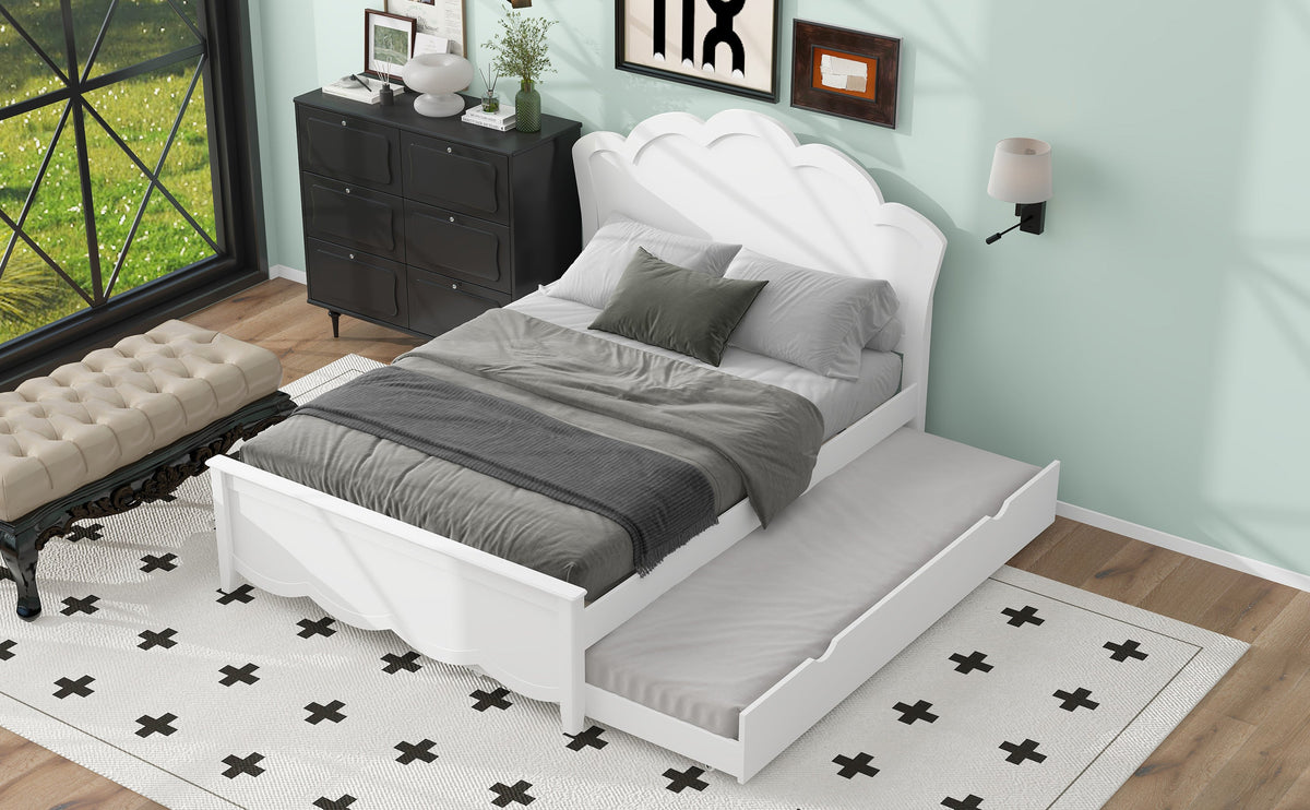 Full Size Wood Platform Bed with Underneath Storage and 2 Drawers