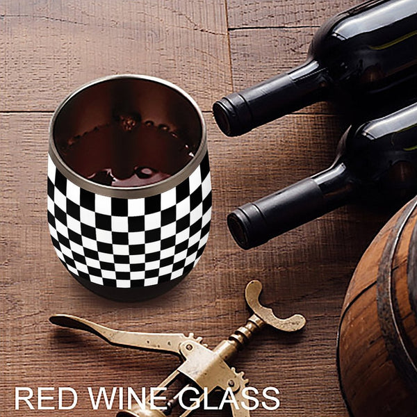 Black and White Wine Tumbler with Lid