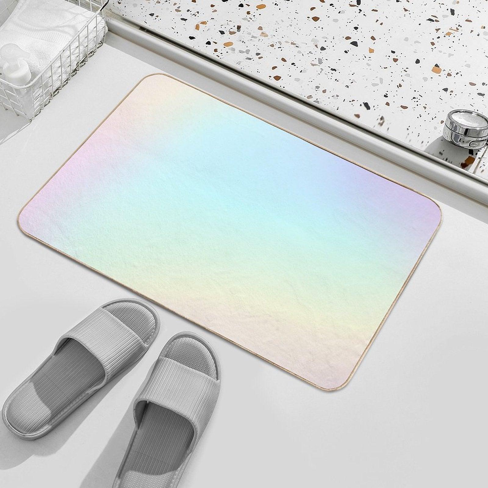 Pale Pastel Rainbow Gradient Design Bath Mat
